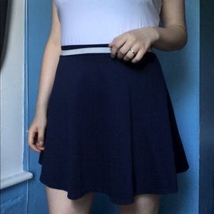 Blue and White Skater Skirt